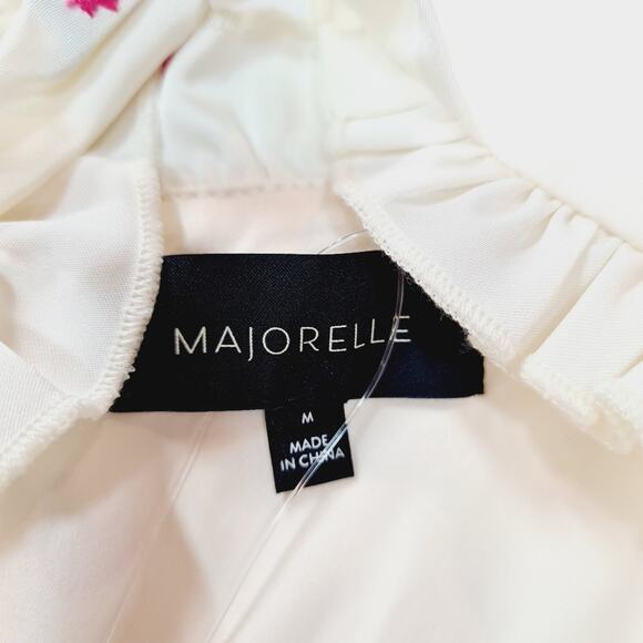 MAJORELLE Eden Mini Dress in Ivory & Pink Medium - Picture 8 of 13